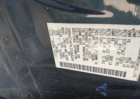 2007 Nissan Titan Xe из США, поврежденный, VIN 1N6BA07A87N208609